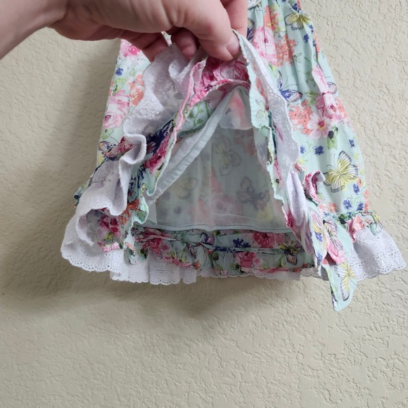 Laura Ashley London 18M Baby Girls Floral Butterfly Lace Dress Short Sleeve - Picture 8 of 14
